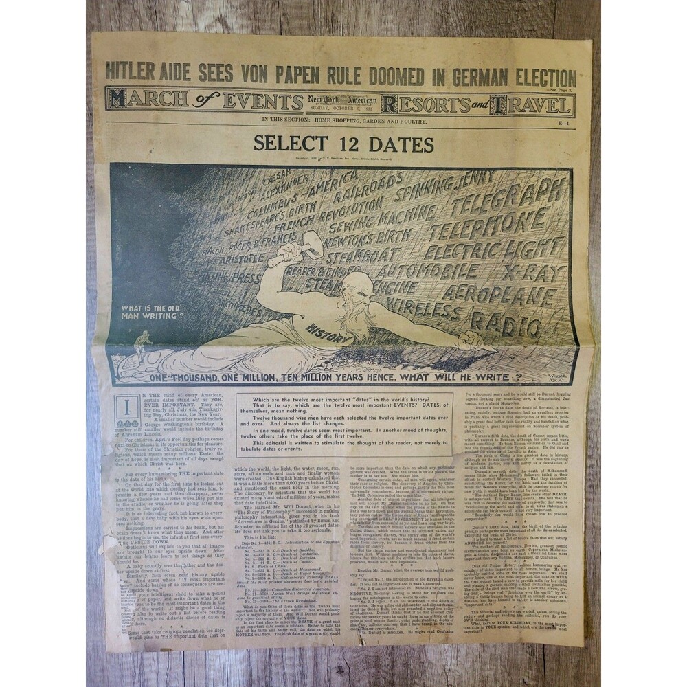 New York American Oct 9 1932 Vintage Newspaper Winsor McKay Art Great Depression